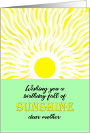 Mother Birthday Bright Sunshine card