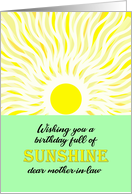Mother in Law Birthday Bright Sunshine card
