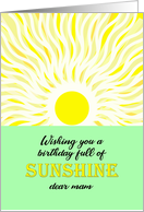 Mam Birthday Bright Sunshine card