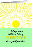 Great Grandma Birthday Bright Sunshine card