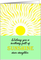 Daughter Birthday Bright Sunshine card