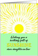 Daughter in Law Birthday Bright Sunshine card