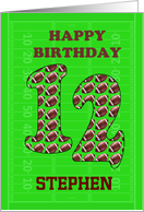 Add A Name 12th Birthday Footballs card