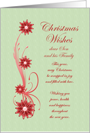 Son and Family Christmas Wishes Scrolling Flowers card