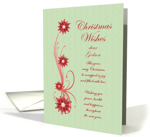 Godson Christmas Wishes Scrolling Flowers card (1696418)