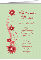 Across the Miles Christmas Wishes Scrolling Flowers card