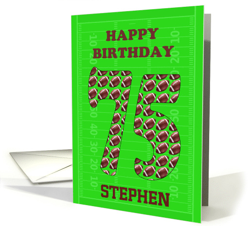 Add A Name 75th Birthday Footballs card (1696616)