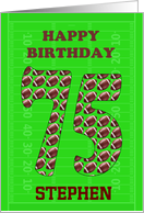 Add A Name 75th Birthday Footballs card