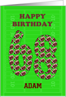 Add A Name 68th Birthday Footballs card