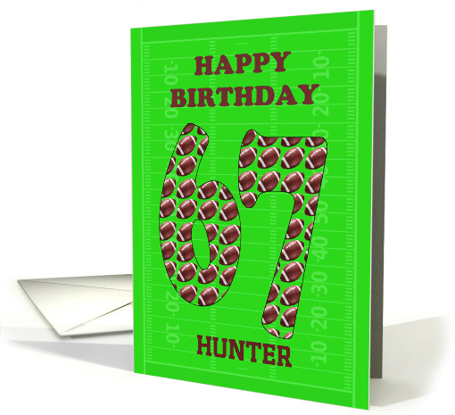 Add A Name 67th Birthday Footballs card (1696632)