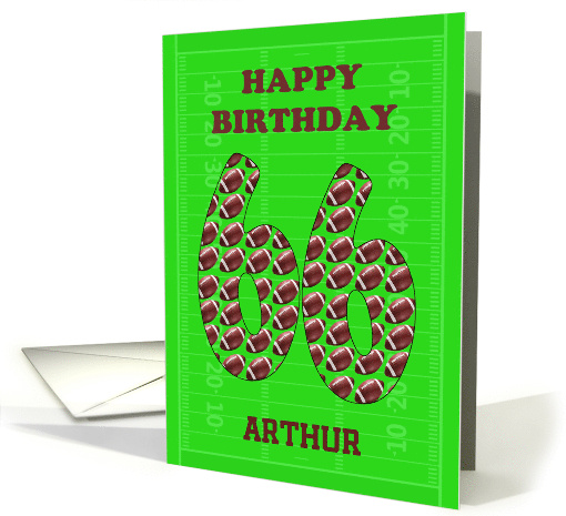 Add A Name 66th Birthday Footballs card (1696634)