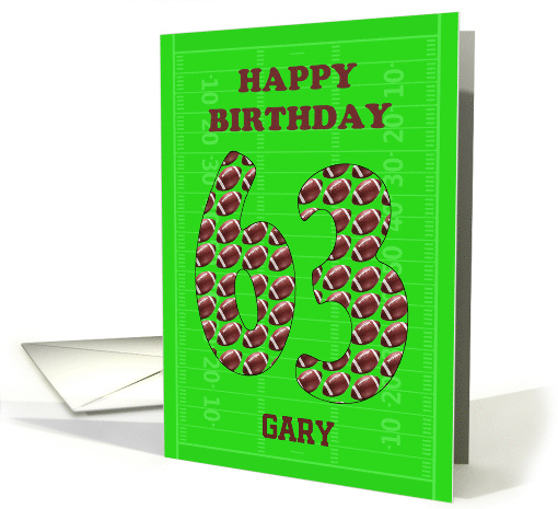 Add A Name 63rd Birthday Footballs card (1696642)