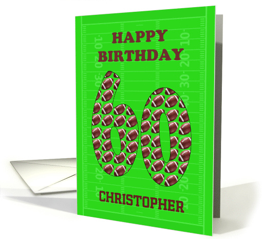Add A Name 60th Birthday Footballs card (1696650)