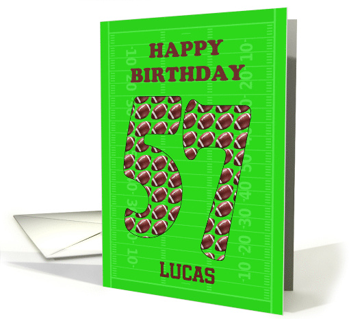Add A Name 57th Birthday Footballs card (1696658)