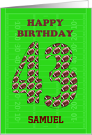 Add A Name 43rd Birthday Footballs card