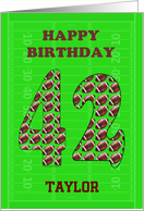 Add A Name 42nd Birthday Footballs card