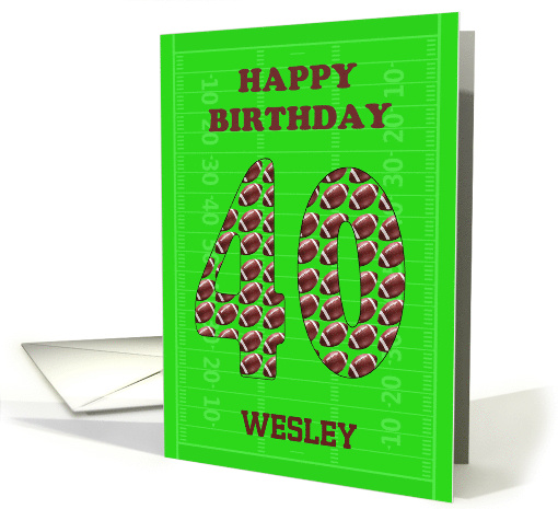 Add A Name 40th Birthday Footballs card (1696706)