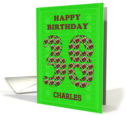 Add A Name 38th Birthday Footballs card (1698084)
