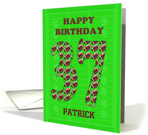 Add A Name 37th Birthday Footballs card (1698088)