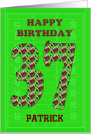 Add A Name 37th Birthday Footballs card