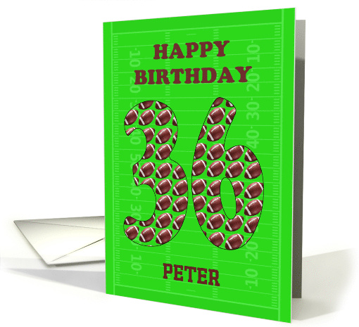 Add A Name 36th Birthday Footballs card (1698090)