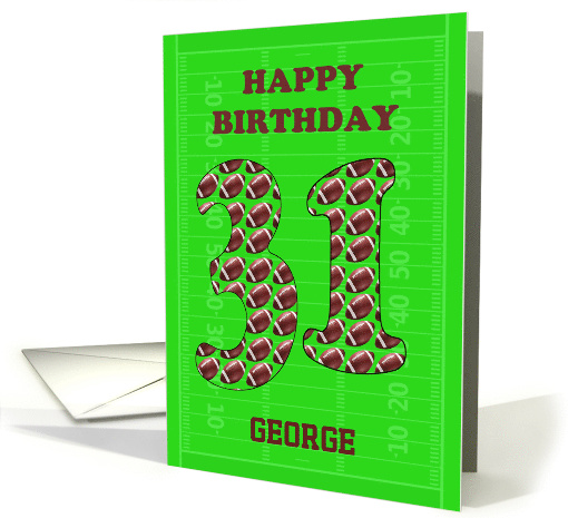 Add A Name 31st Birthday Footballs card (1698100)