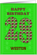 Add A Name 28th Birthday Footballs card
