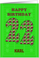 Add A Name 22nd Birthday Footballs card