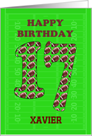 Add A Name 17th Birthday Footballs card