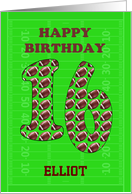 Add A Name 16th Birthday Footballs card