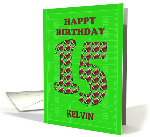 Add A Name 15th Birthday Footballs card (1698134)
