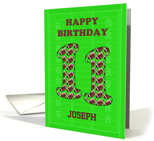 Add A Name 11th Birthday Footballs card (1698350)