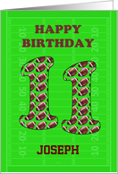 Add A Name 11th Birthday Footballs card