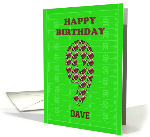Add A Name 9th Birthday Footballs card (1698354)