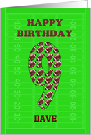 Add A Name 9th Birthday Footballs card
