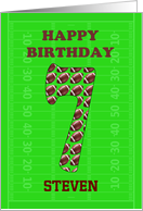 Add A Name 7th Birthday Footballs card