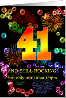 41st Birthday Still Rocking card