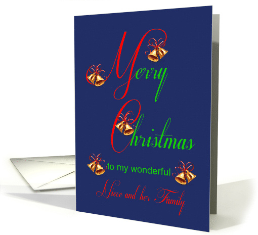 Niece and her Family Christmas Bells card (1702776)