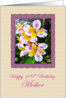 Mother 109th Birthday Alstroemeria Flowers in the Rain card
