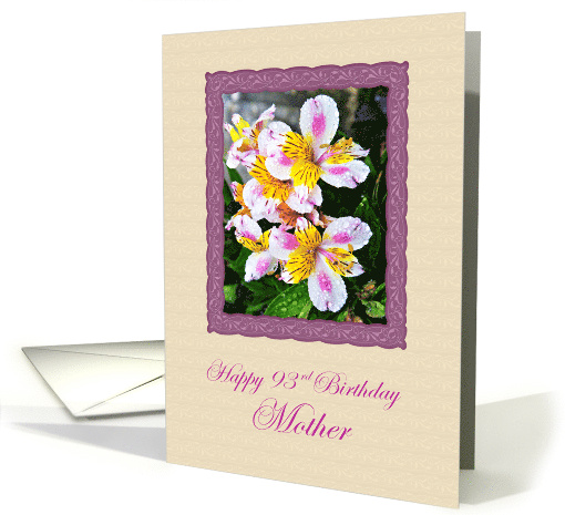 Mother 93rd Birthday Alstroemeria Flowers in the Rain card (1704310)