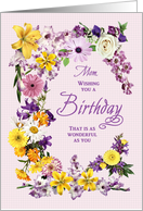 Mom Birthday Flower Frame Assorted Garden Blooms card