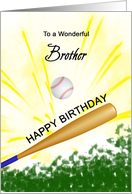 Brother Birthday Baseball Bat Hitting a Ball card