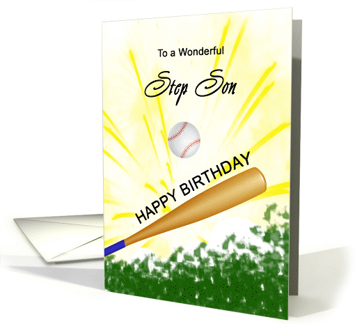 Step Son Birthday Baseball Bat Hitting a Ball card (1722820)