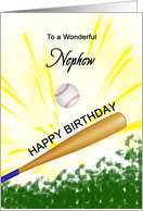 Nephew Birthday Baseball Bat Hitting a Ball card