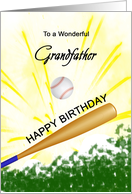 Grandfather Birthday Baseball Bat Hitting a Ball card