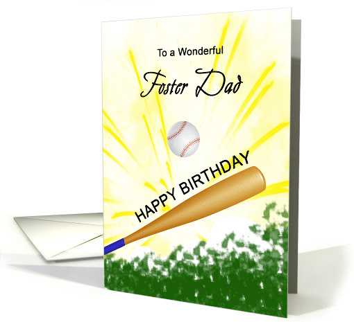 Foster Dad Birthday Baseball Bat Hitting a Ball card (1722910)