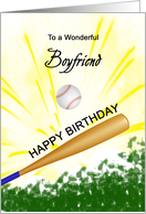 Boyfriend Birthday Baseball Bat Hitting a Ball card