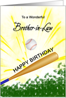 Brother in Law Birthday Baseball Bat Hitting a Ball card