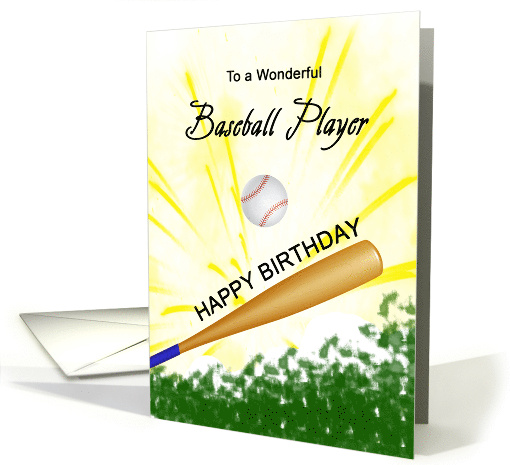 Baseball Player Birthday Baseball Bat Hitting a Ball card (1722926)