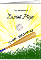 Baseball Player Birthday Baseball Bat Hitting a Ball card
